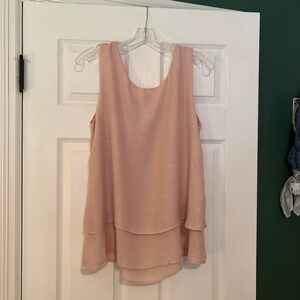 Peach ruffled blouse